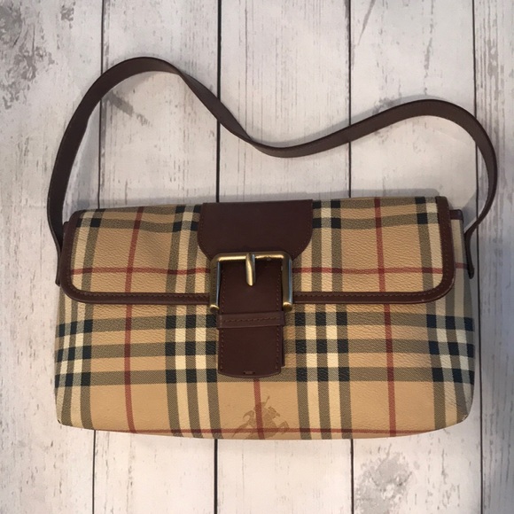 Burberry Handbags - Burberry Brown Leather Buckle Purse